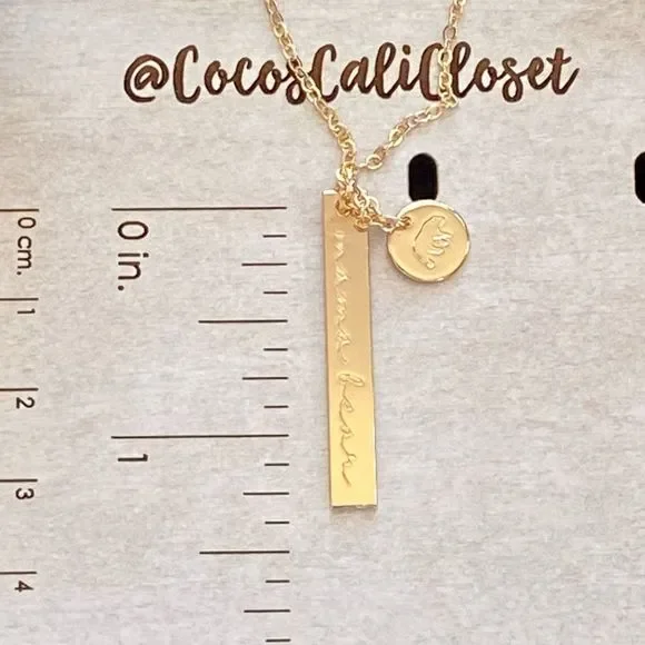 Mama Bear Dainty Two Charm Stamped Gold Charm Necklace NWT - Picture 8 of 10